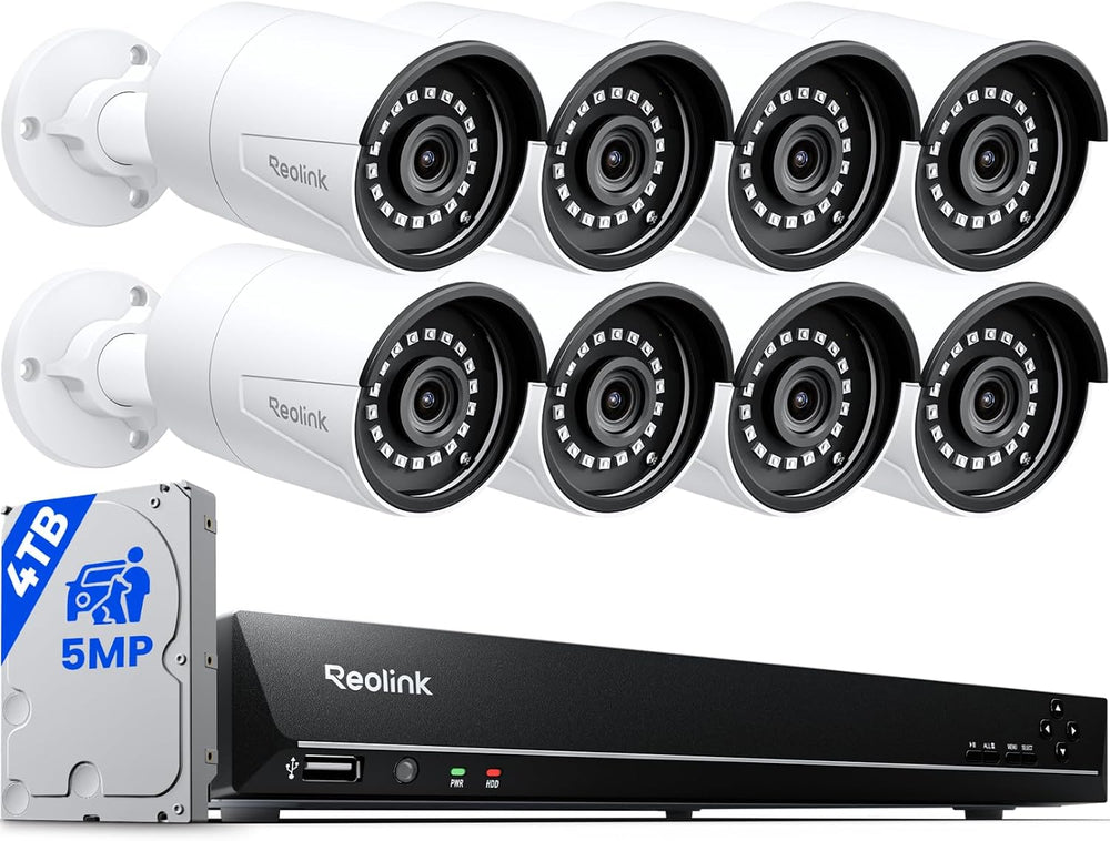 REOLINK 16CH 5MP Home Security Camera System with 4TB HDD RLK16-410B8-5MP