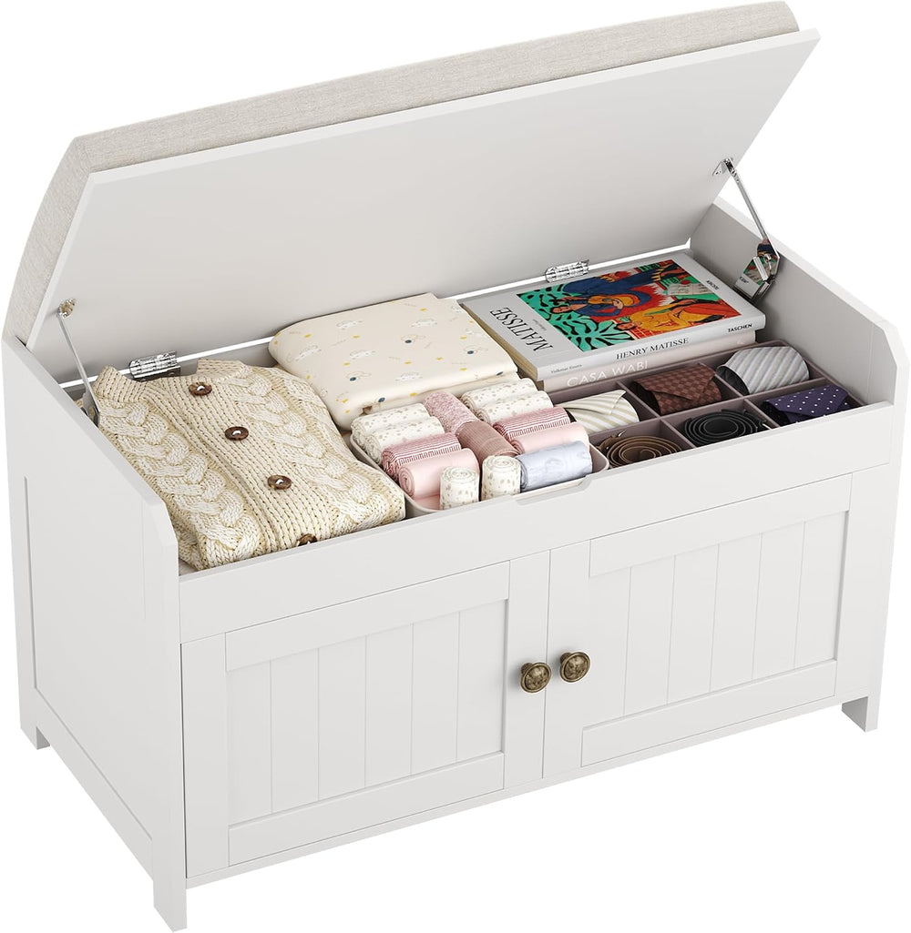 HOMEFORT 30" Shoe Bench with Lift Top Storage, Entryway Bench with Cushi...