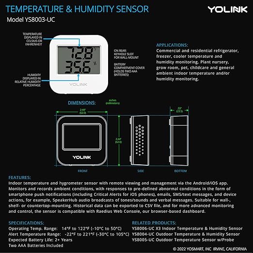 YoLink SpeakerHub & Two Temp/Humidity Sensors Starter Kit – Audio Hub Pla...
