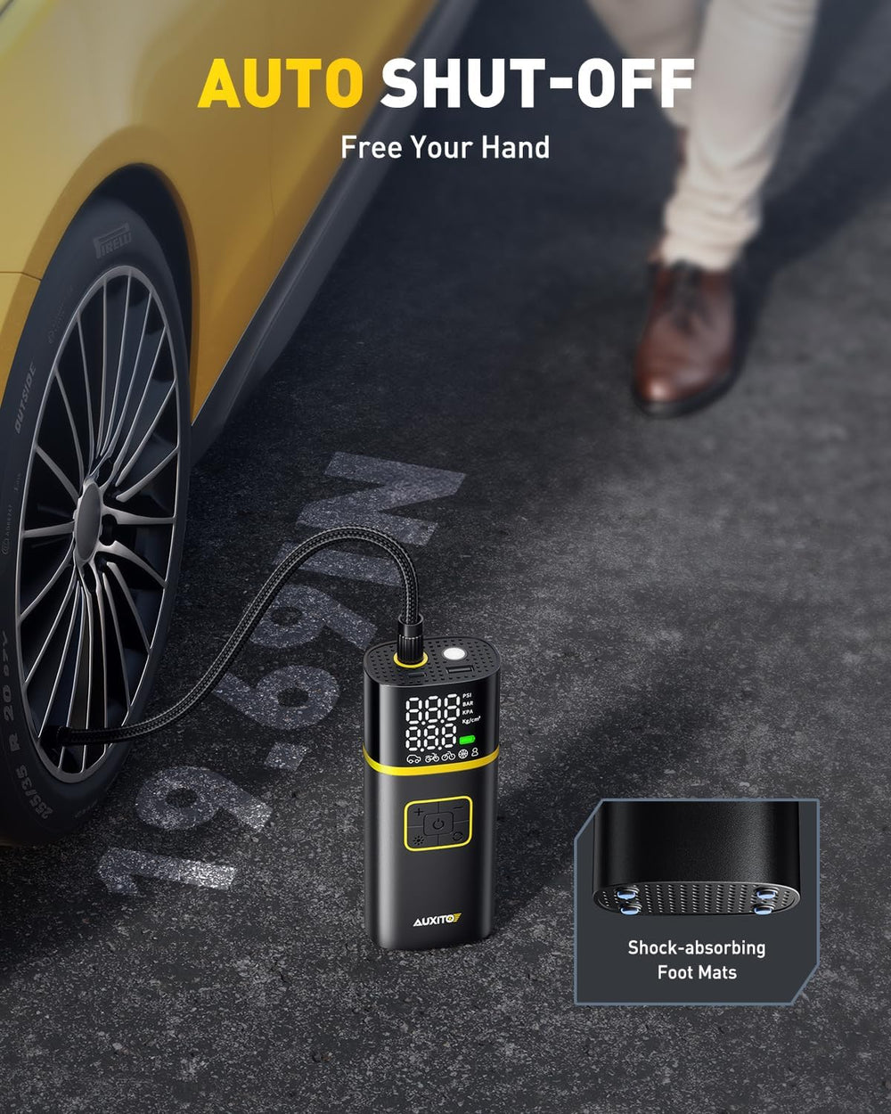 AUXITO 150PSI Tire Inflator Portable Air Compressor, 5X Faster Air Pump
