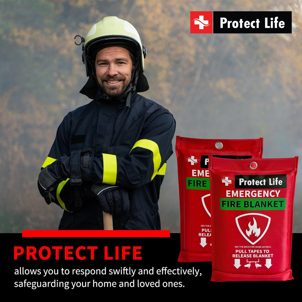 Protect Life Saving Emergency Fire Blankets 2 Pack - 40"x40", Fire ...