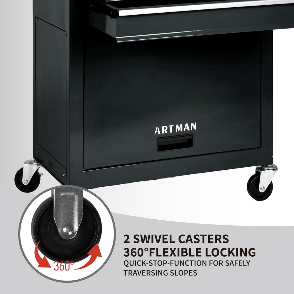 Maxority 8-Drawer Rolling Tool Chest with Lockable Wheels, Sliding Drawers, D...