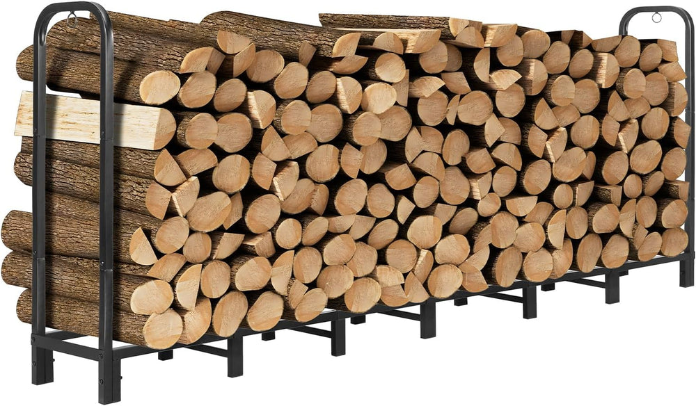 8FT Firewood Rack Heavy Duty Fireplace Storage Log Rack for Indoor&Outdoor