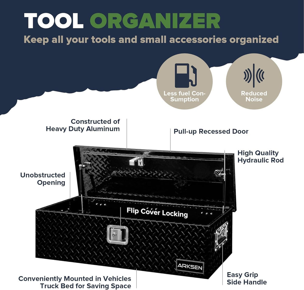 ARKSEN 39" x 13" x 10" Truck Bed Tool Box, Heavy Duty Storage ...