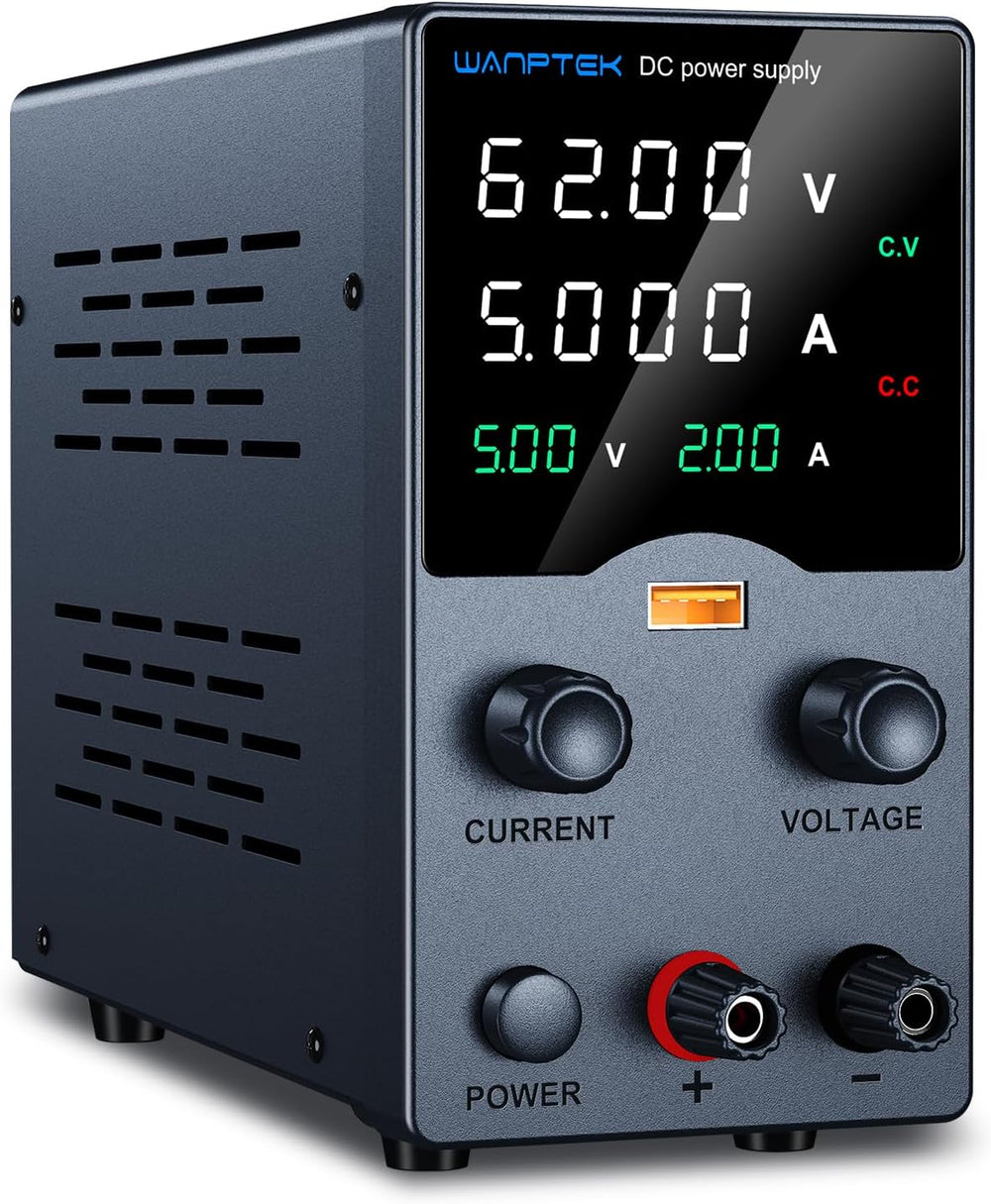 Wanptek DC Power Supply Variable 62V 5A, Bench Power Supplies