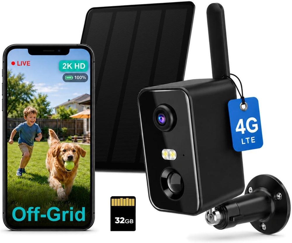 No WiFi Security Camera, Solar Outdoor Camera Wireless With Memory Card