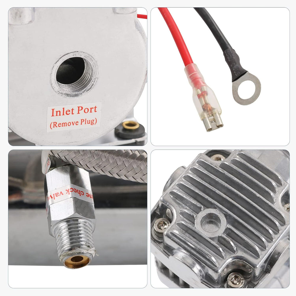 12V 444C 200PSI Chrome Air Compressor for Auto/Motorcycle