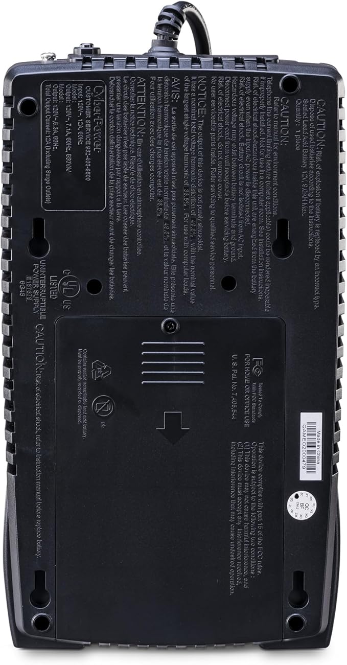 CyberPower EC850LCD Ecologic UPS Battery Backup and Surge Protector, 850VA/510W