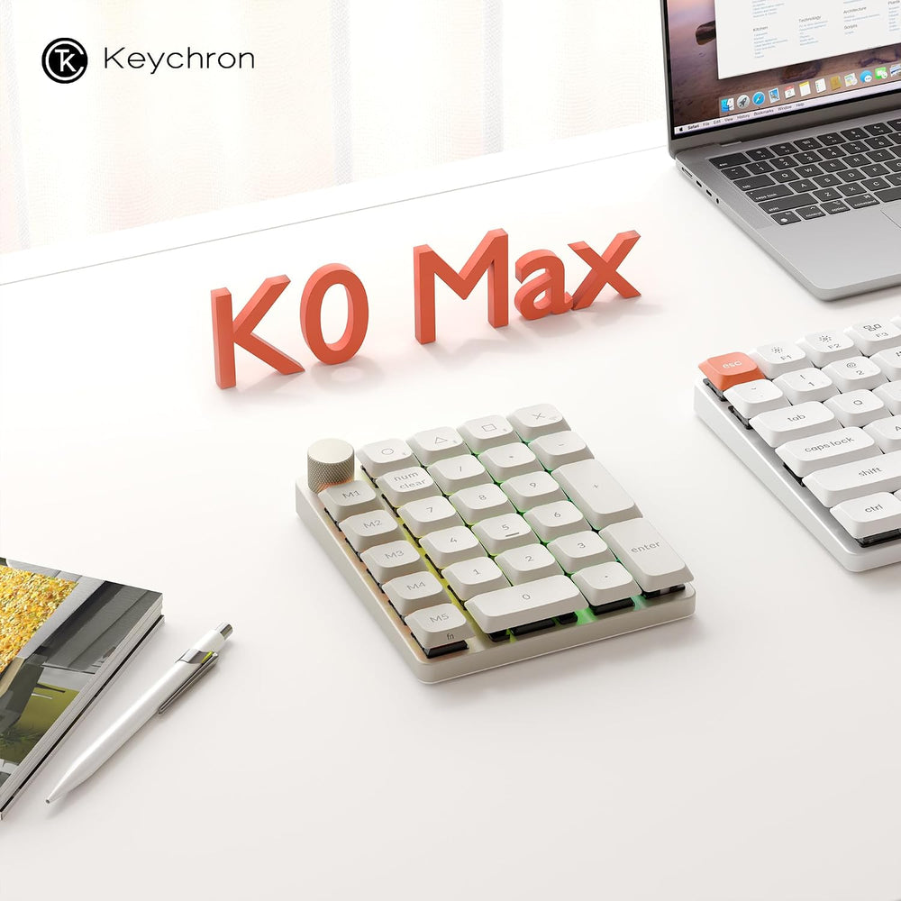 Keychron K0 Max QMK Wireless Custom Number Low-Profile RGB Backlit (Hot-Swapp...