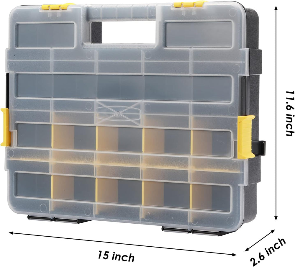 MIXPOWER 2 Pieces 34-Compartment Toolbox Organizer sets, 20 Removable Divider...