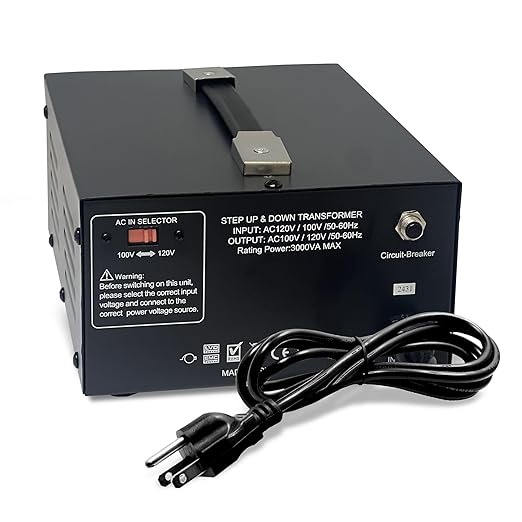 LiteFuze 3000 Watt Japan Voltage Converter Transformer Step Up/Down - 100v to