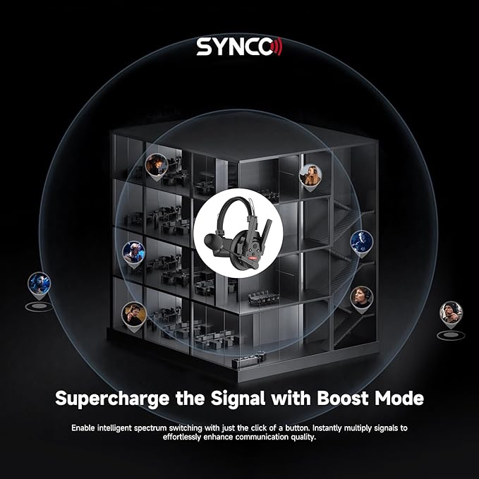 SYNCO XTALK XPro5 Wireless Intercom Headset System 2.4 GHz 500M/1640FT Full