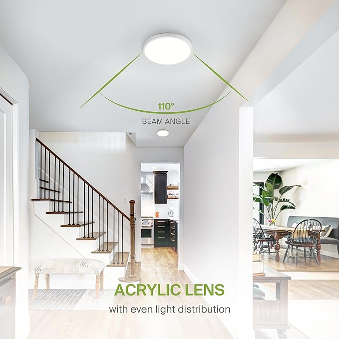 ASD LED 9" Round Flush Mount Ceiling Light Fixture, Low Profile Surface ...
