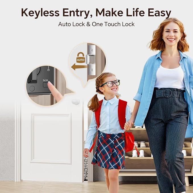 VCHOO Keyless Entry Door Lock Set WiFi Smart App Control Door Lock