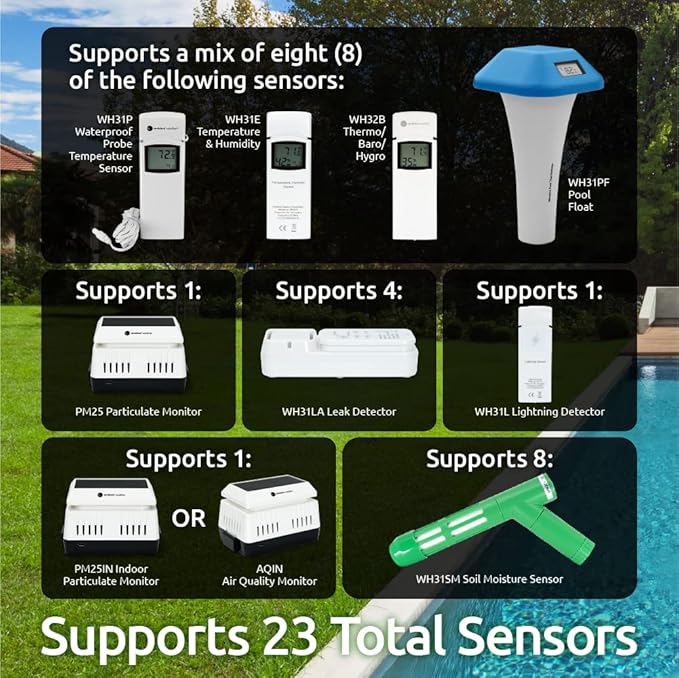 Ambient Weather WS-5000 Ultrasonic Smart Weather Station