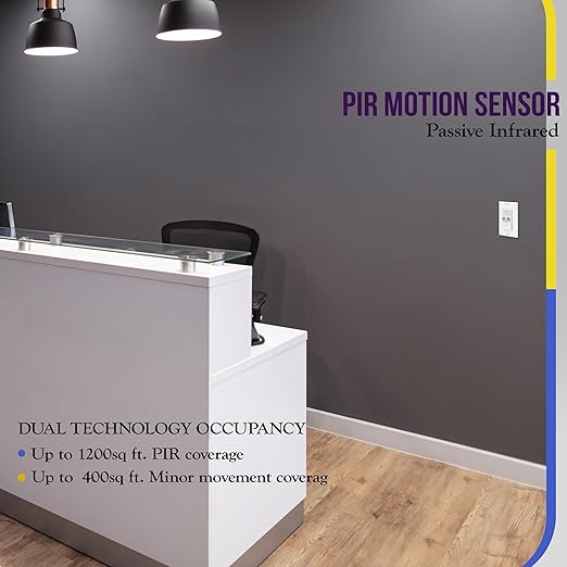 Enerlites MWOS-W Motion Sensor Switch, Ultrasonic and PIR Dual Technology