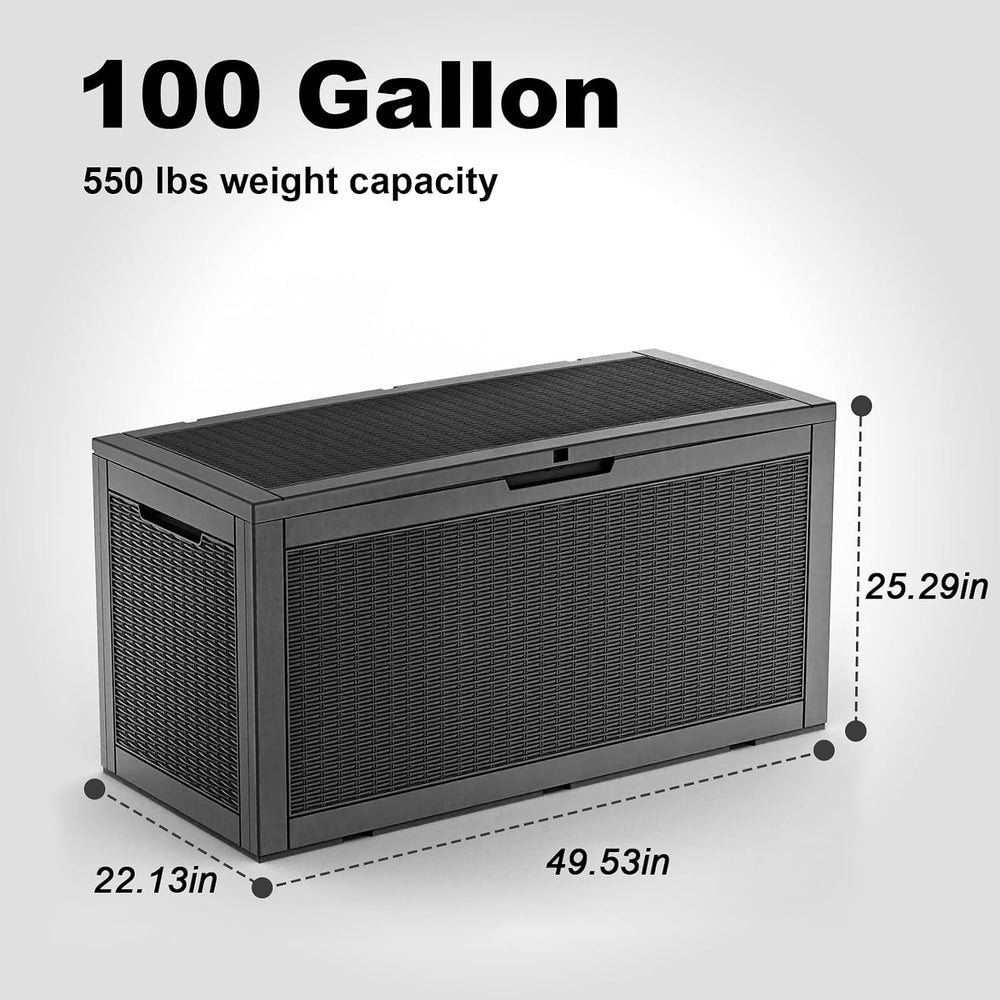 Deck Box Large Outdoor Storage for Patio Furniture, Outdoor Cushions, Garden ...
