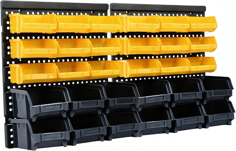 Wall Mounted Storage Bins, 30 Wall Mount Tool Organizer Bins Plastic Parts Ra...