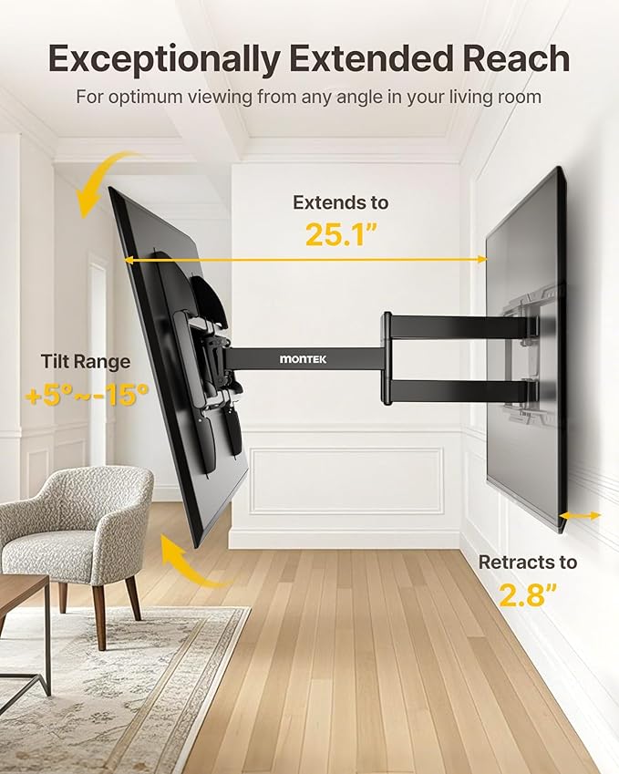 monTEK Heavy Duty TV Wall Mount