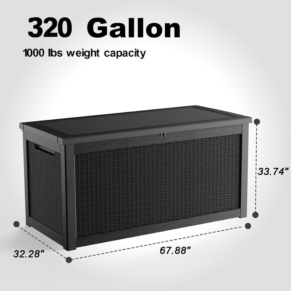 Deck Box Large Outdoor Storage for Patio Furniture, Outdoor Cushions, Garden ...