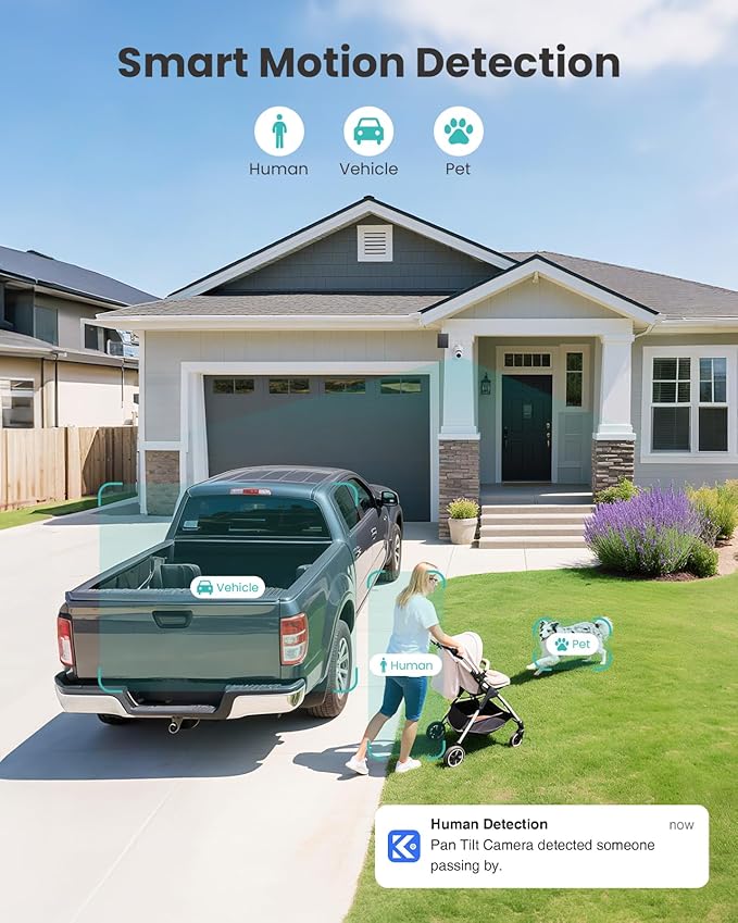 CAMSTRO 4K Security Cameras Wireless Outdoor No Subscription, 360° PTZ Home