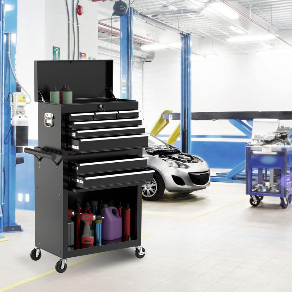 8-Drawer High Capacity Rolling Tool Chest, Removable Cabinet Storage Tool Box...