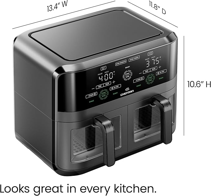 CHEFMAN 6 Quart Dual Basket Air Fryer Oven
