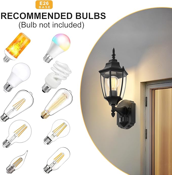 Lamomo Motion Sensor Outdoor Lights, Dusk to Dawn Outdoor Lighting, Exterior