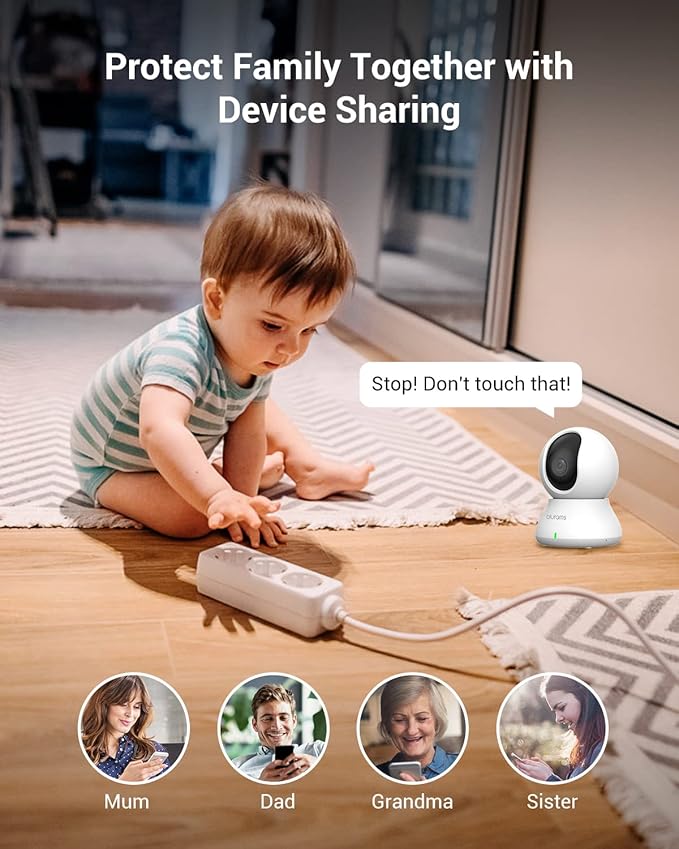 blurams Security Camera 2K, Baby Monitor Dog Camera 360-degree (2Pack)