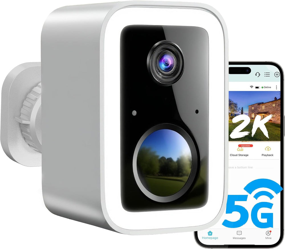 2K Security Cameras Wireless Outdoor, Integrated Spotlight & Siren, AI Mo...