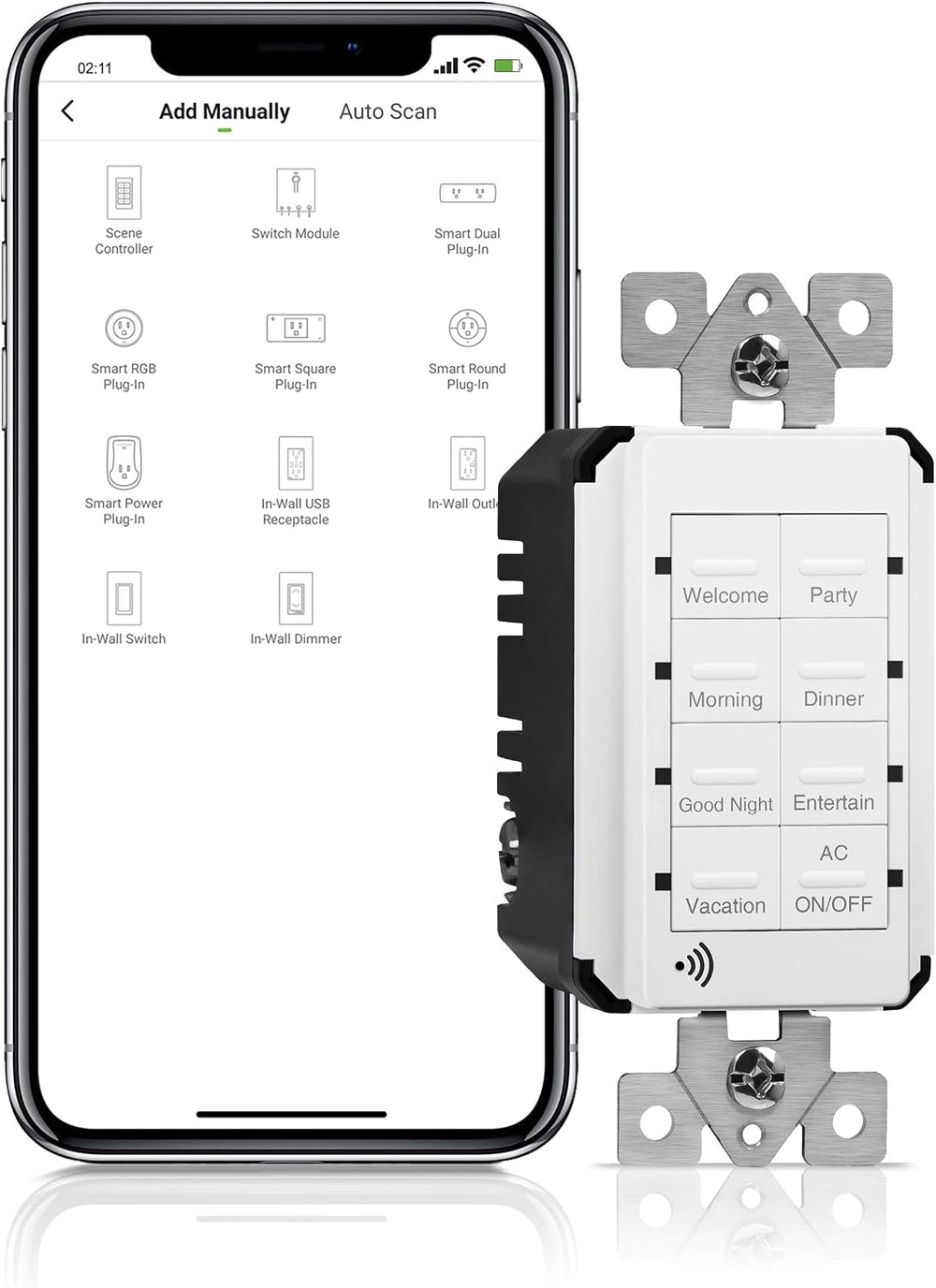 TOPGREENER Smart Light Switch Wi-Fi Scene Controller, 8-Button Programmable