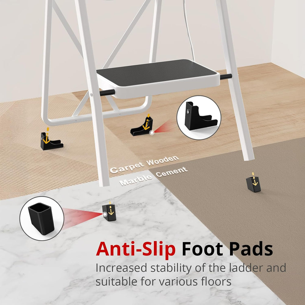 HBTower 4 Step Ladder, Folding Step Stool for Adults