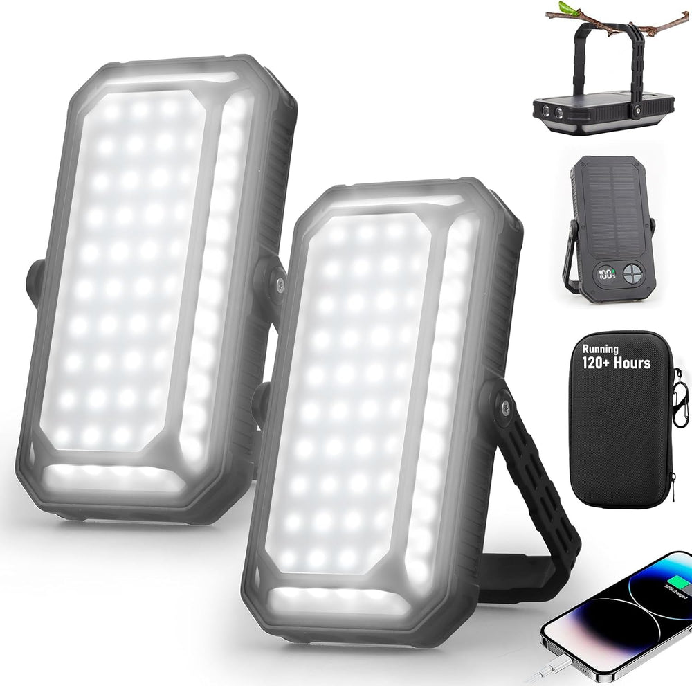 120H Camping Lantern, 10000mAh Rechargeable Lantern, Solar Camp Lamp