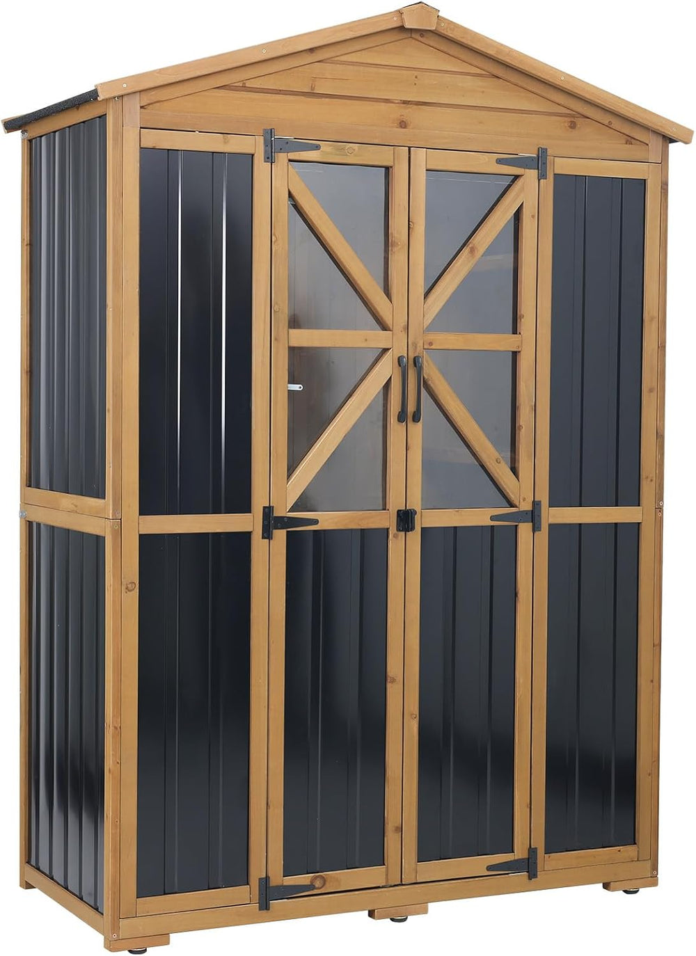 Gowoodhut Large Outdoor Storage Cabinet Tool Shed with 6 Adjustable Shelves