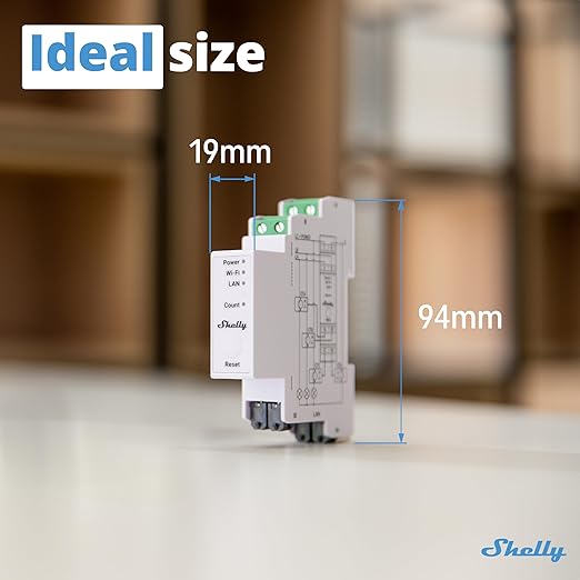 Shelly Pro 3EM | Wi-Fi & LAN, 3-Phase Smart Energy Meter | 2-Way Consumpt...
