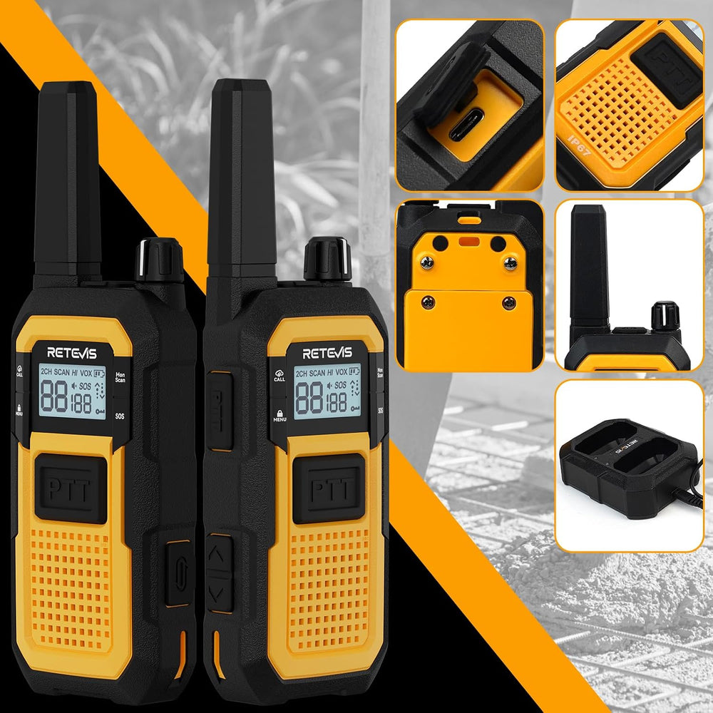 Retevis RB48 Military-Standard & IP67 Waterproof Walkie Talkies Long Range