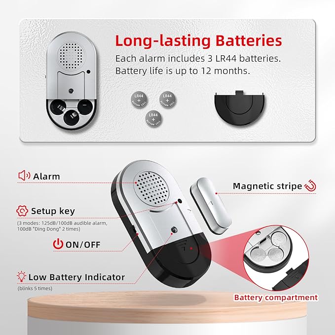 Sanjie Door Alarms When Opened, Door Window Alarm Sensors (10 Pack)