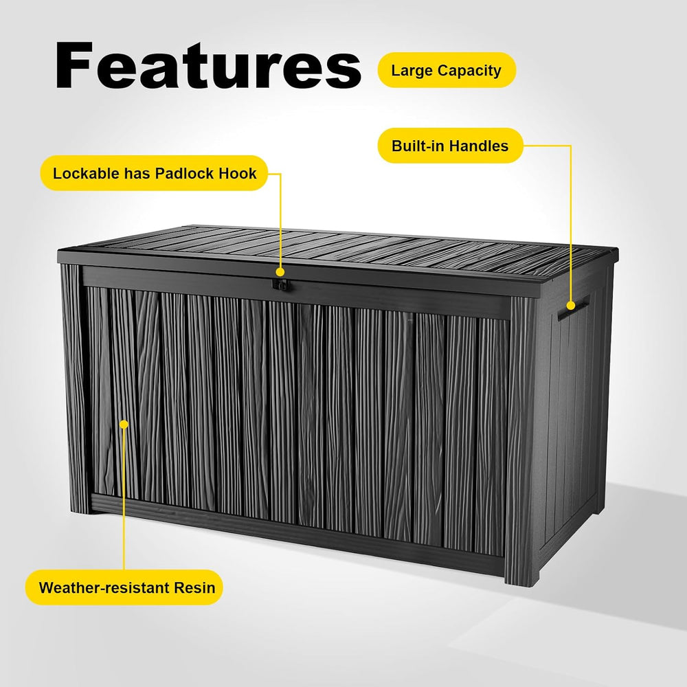 PatioZen 200 Gallon Deck Box, Outdoor Storage Box, Outdoor Storage Box for Cu...