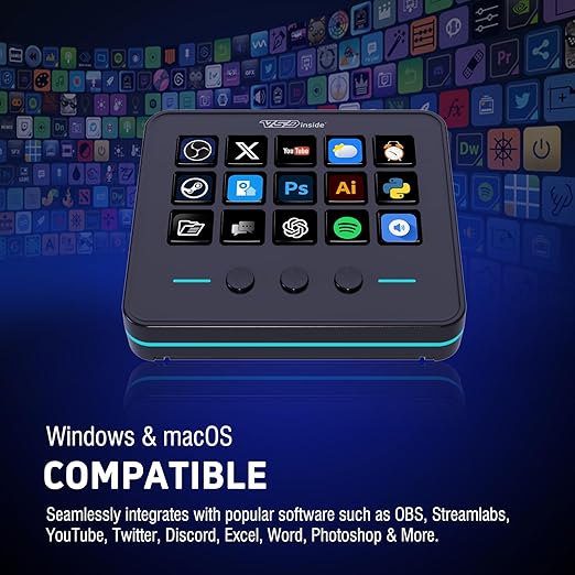 VSDINSIDE Macro Keypad, Stream Controller Deck Gaming Streaming Shortcut