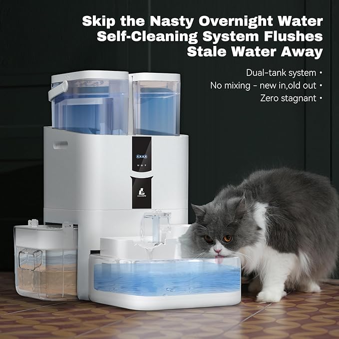 Automatic Cat Water Fountain 10L/338oz Self Filling and Cleaning, Pet Water
