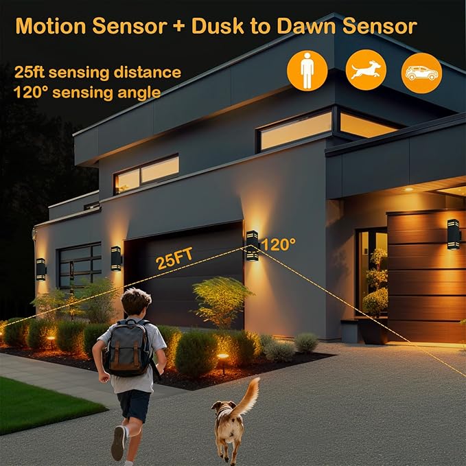 iYogaled Dusk to Dawn Motion Sensor Porch Light