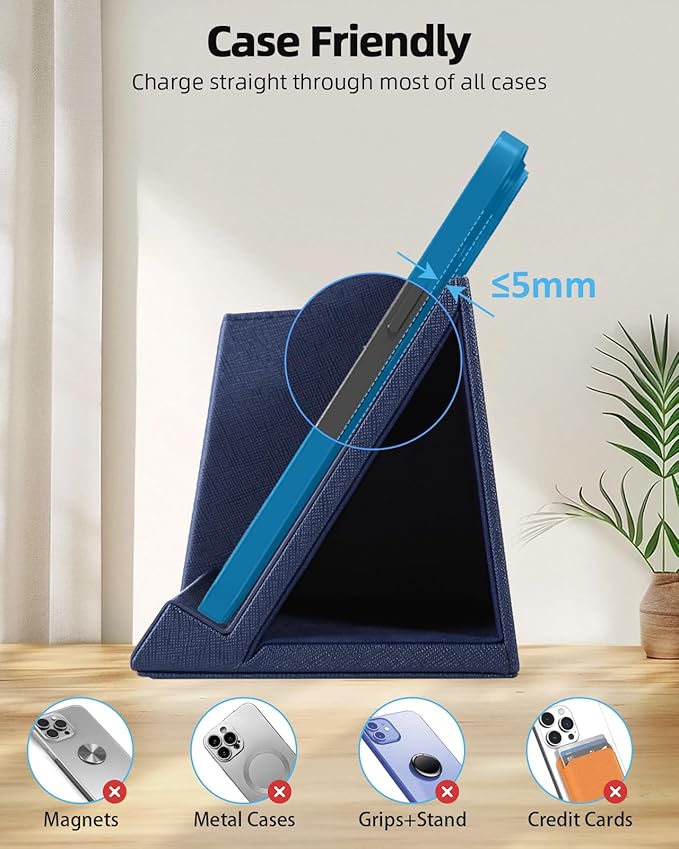 3-in-1 Wireless Charger with Pen Holder, Desk Clocks with Temperature and