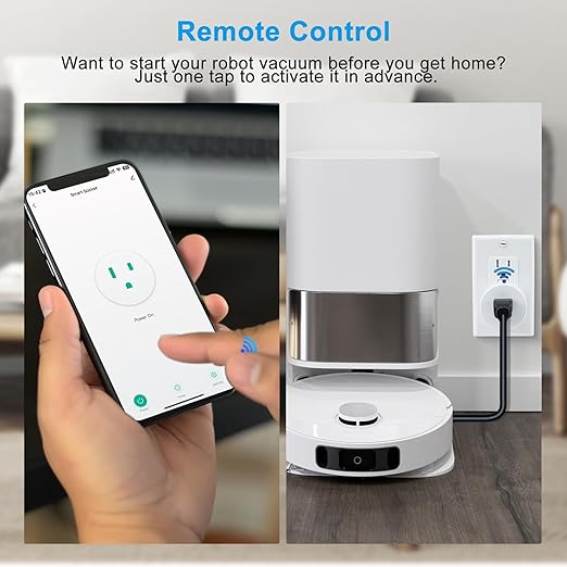 WiFi Smart Outlet Plug with Remote, Compatible with Alexa and Google Home via