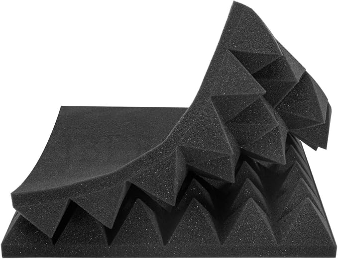 JBER Acoustic Sound Foam Panels, 24 Pack 2" X 12" X 12" Red an...