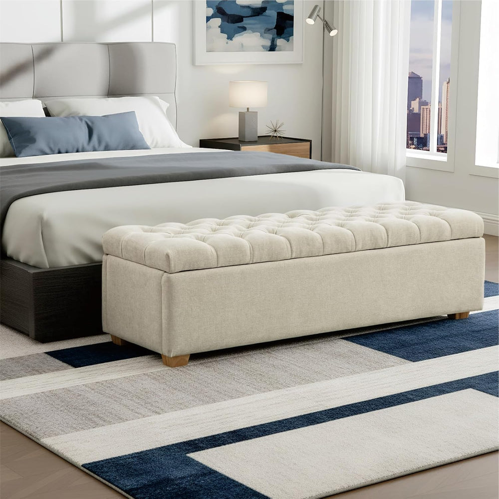 Chifee & Vingol 60" Ottoman with Storage Oversized End of Bed Storag...