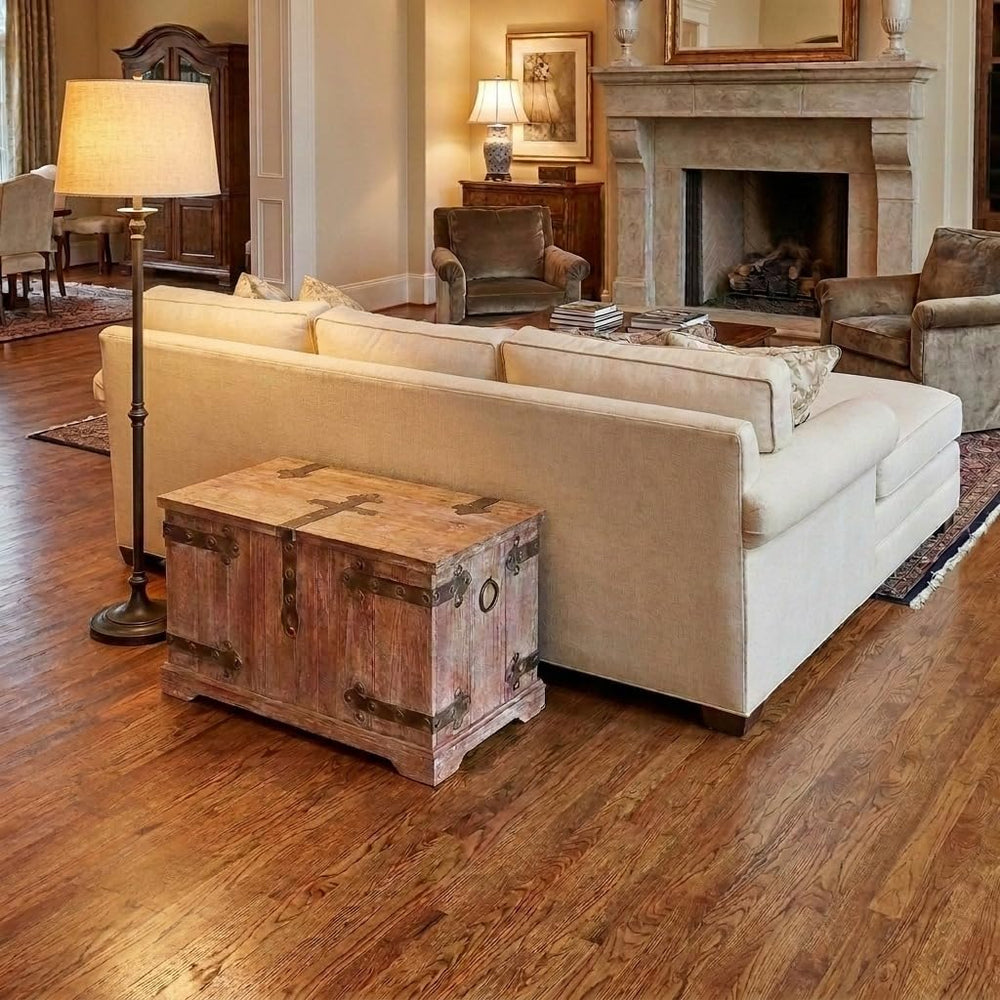 Household Essentials Victorian Style Decorative Trunk in Chinese Fir Wood wit...