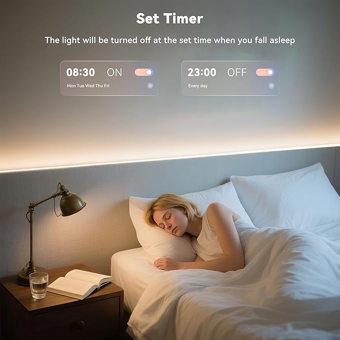 MIWISE LED Strip Lights, RGB Smart IC COB LED Strip Light Color Chasing