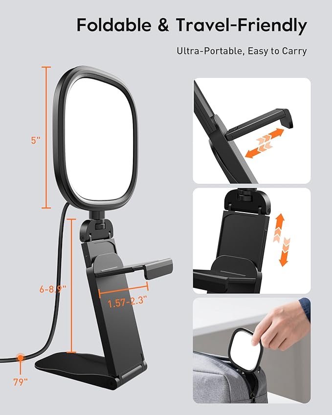 Upgraded Ring Light for Laptop, Monitor & Desk – Eye-Caring Diffused LED