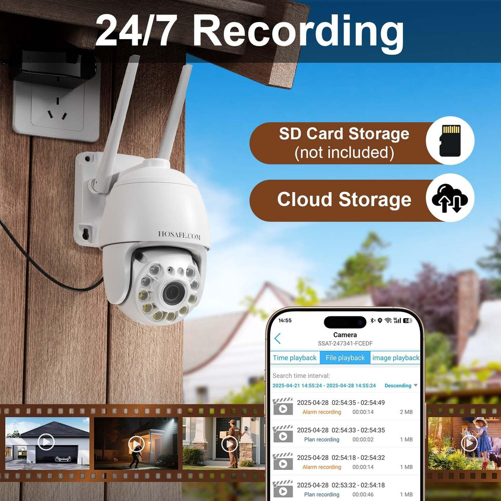 Plug-in WiFi Cameras for Home Security 4MP HD, Color Night Vision