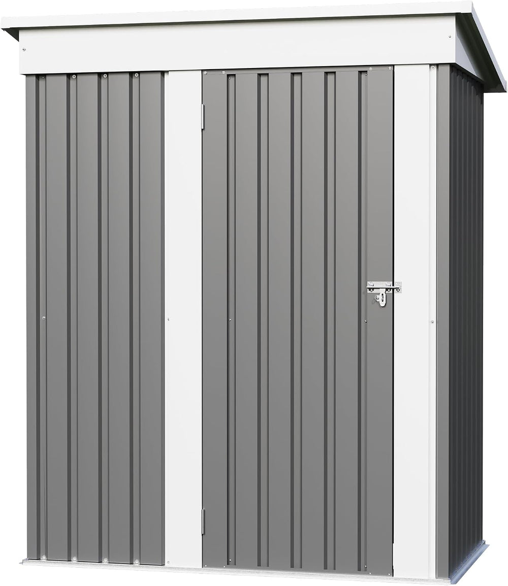 Furniwell 5x3 FT Outdoor Storage Shed, Metal Garden Sheds Outdoor Storage Hou...